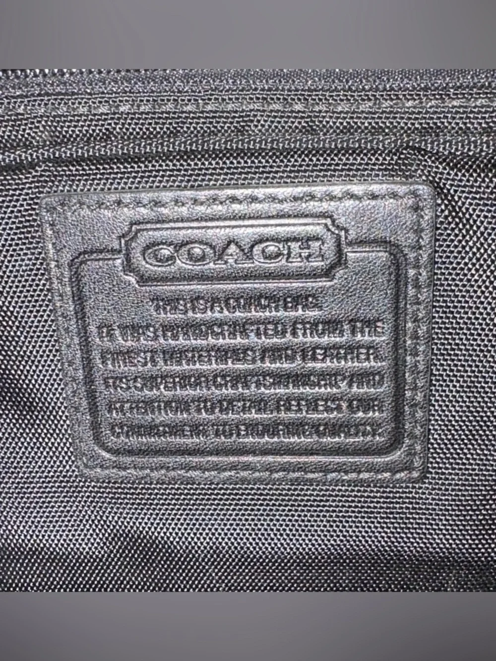 Coach Black Nylon Laptop Bag with Front Slip Pocket. EUC.